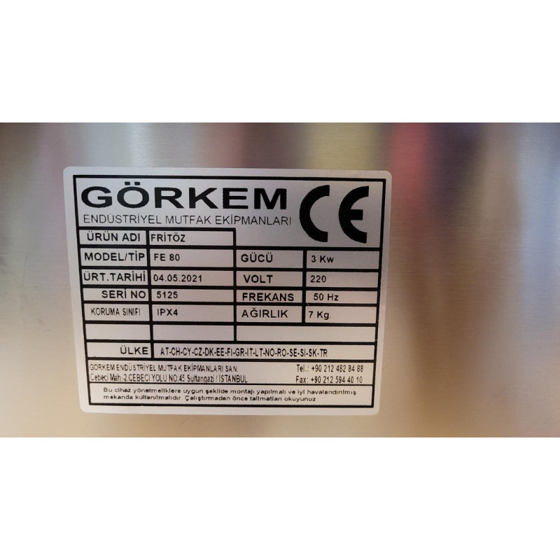 Фритюрниця електрична фритюр Görkem FE 80 (8 літрів)