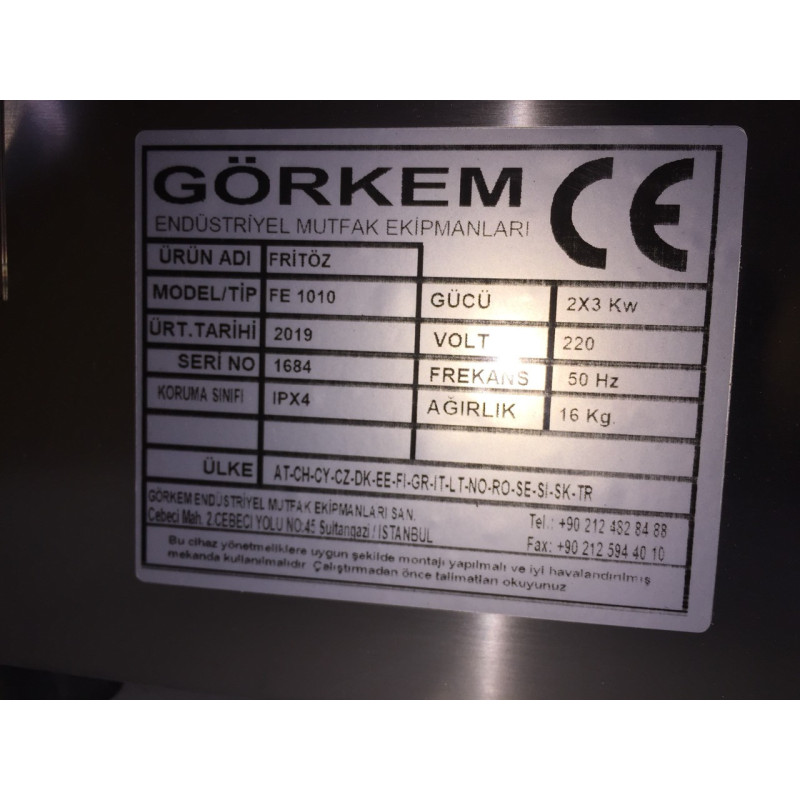 Фритюрниця електро фритюр подвійний Görkem FE 1010 (10+10 літрів)