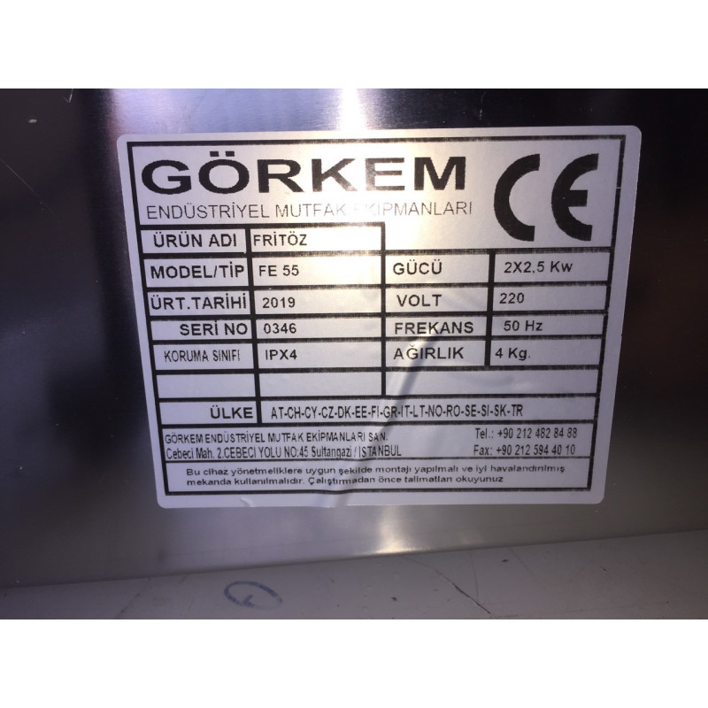 Фритюрниця фритюр подвійний Görkem FE 1010 (10+10 літрів)