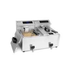 Фритюрниця MasterPro зі зливним краном - 2x8 л 207376 Hendi 18/0 Stainless steel