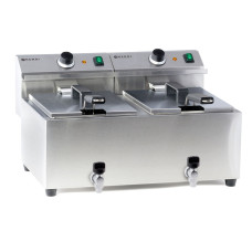 Фритюрниця MasterPro із зливним краном – 2 x 8 л 209301 Hendi 18/0 Stainless steel