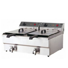 ФРИТЮРНИЦЯ HURAKAN HKN-FT1010N ПОДВІЙНА З КРАНОМ 10+10 Л