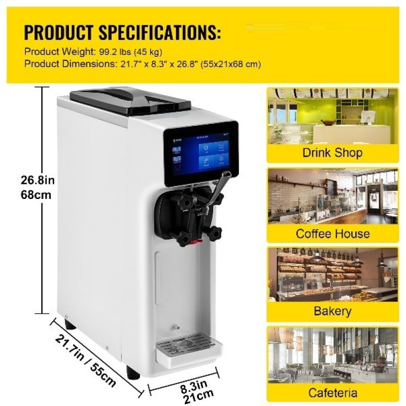 Фрізер комерційна машина для виготовлення морозива Ice Cream Zuver 1000W