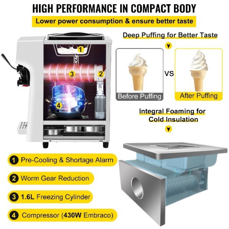 Фрізер комерційна машина для виготовлення морозива Ice Cream Zuver 1000W