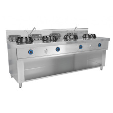 Газова плита Вок - з 4 конфорками - 56 кВт GGM Gastro GWHN2078