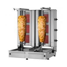 гриль для кебаба - 3+3 пальники - макс. 80 кг GGM Gastro DUK3+3-SB-N