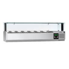 Холодильна вітрина 1500x335мм - 7x GN 1/4 PREMIUM GGM Gastro AGS153LND