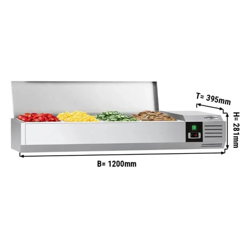 Холодильна вітрина PREMIUM - 1200x395мм GGM Gastro AGG124END