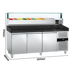 Холодильний стіл для піци PREMIUM GGM Gastro POS208SG#AGS203LND