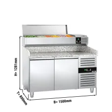 Холодильний стіл для піци з настільною вітриною PREMIUM - 1,5 x 0,8 m GGM Gastro POS158ND#AGG154END