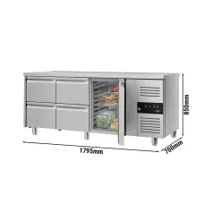 Холодильний стіл ЕСО - 1,8 x 0,7 m 4 висув.секції GGM Gastro KTS187ND#1T#4S