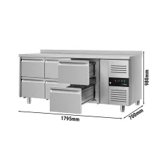 Холодильний стіл ЕСО - 1,8 x 0,7 m - 6 висув.секції GGM Gastro KTS187AND#6S