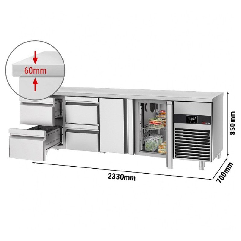 Холодильний стіл GGM Gastro KTF227ND-EF#2T#4S