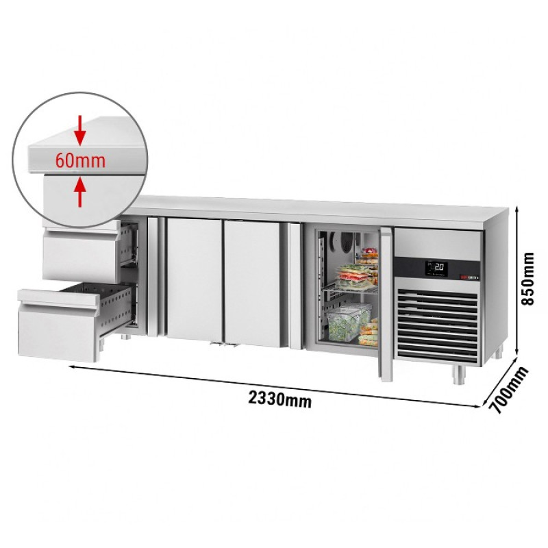 Холодильний стіл GGM Gastro KTF227ND-EF#3T#2S