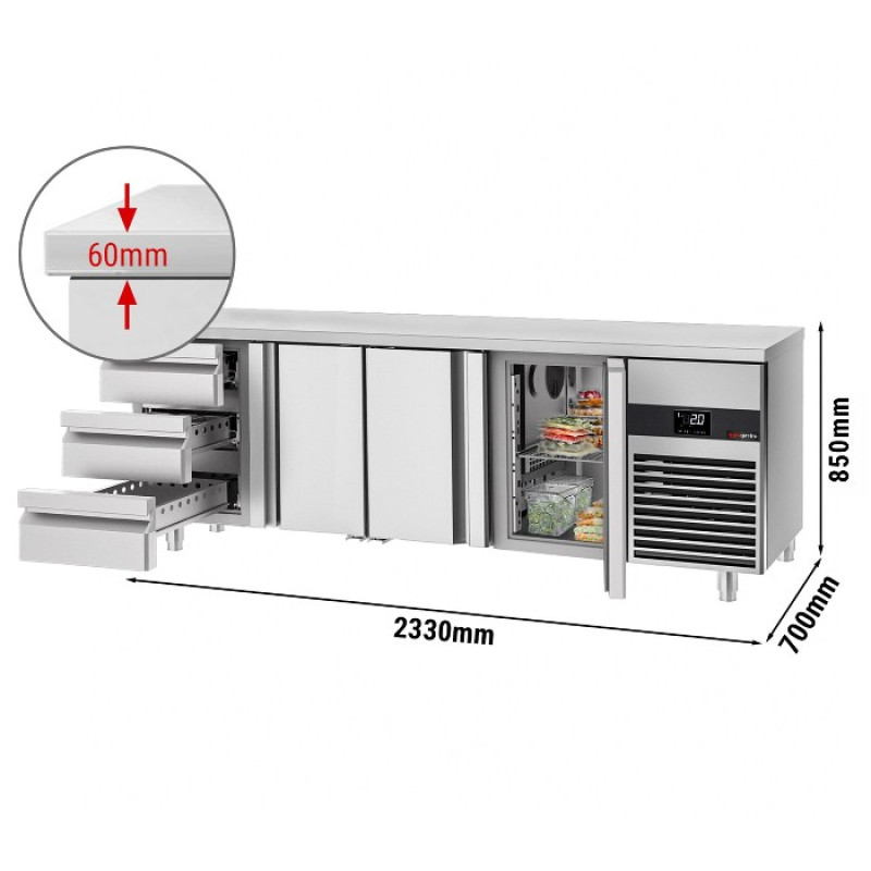 Холодильний стіл GGM Gastro KTF227ND-EF#3T#3S