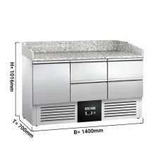 Холодильний стіл із бортом для піци ECO 1,4 x 0,7м GGM Gastro POG147ND#2#SBG1212