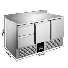 Холодильний стіл із бортом PREMIUM - 1,37 x 0,7 m GGM Gastro SAG147EAND#SBG1212