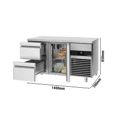 Холодильний стіл PREMIUM - 1.4 x 0.7 m GGM Gastro KTF147ND-EF#1T#2S