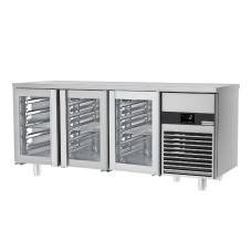 Холодильний стіл PREMIUM - 1,86 x 0,7 м - 3 скляні двері GGM Gastro KTF187ND-EF#3G
