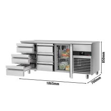 Холодильний стіл PREMIUM - 1.86 x 0.7 m GGM Gastro KTF187ND-EF#1T#6S