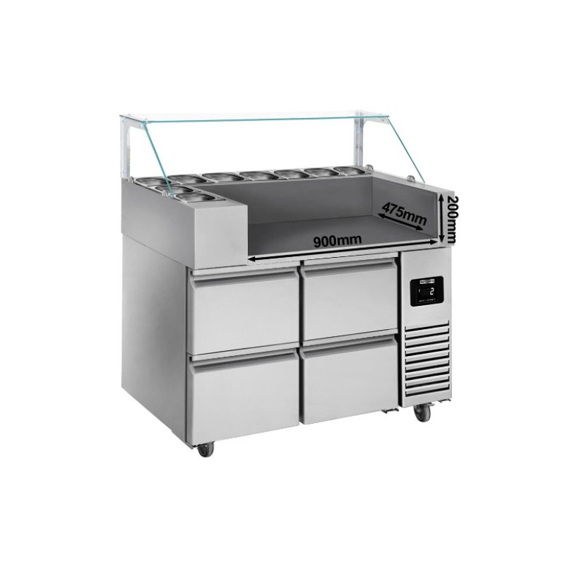 Холодильний стіл / Саладетта - 1.21 x 0.7 м / 4 висув. секції GGM Gastro ZBF127DN#2#SBF1212