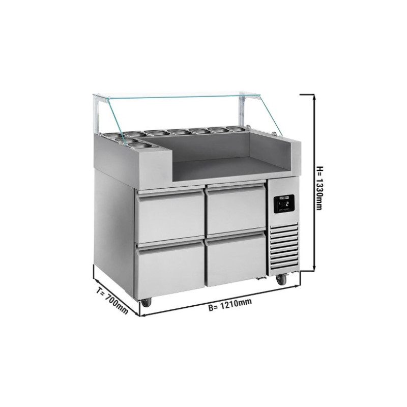 Холодильний стіл / Саладетта - 1.21 x 0.7 м / 4 висув. секції GGM Gastro ZBF127DN#2#SBF1212