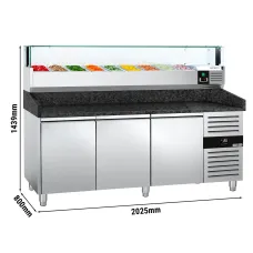 Холодильний стіл саладетта для піци PREMIUM - 2,0 x 0,8 m GGM Gastro POS208SG#AGS204LND