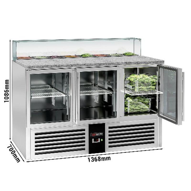 Холодильний стіл саладетта PREMIUM GGM Gastro SAG147OG#GSG147E#GT