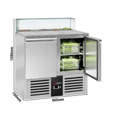 Холодильний стіл саладетта зі скляною вітриною PREMIUM GGM Gastro SAG97OG#GSG97E
