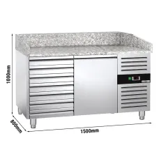 Холодильний стіл з бортом для піци PREMIUM - 1,5 x 0,8 m GGM Gastro POS158SND