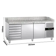 Холодильний стіл з бортом для піци PREMIUM - 2,0 x 0,8 m GGM Gastro POS208SND