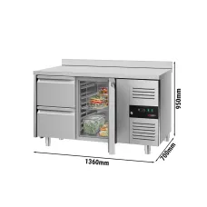 Холодильний стіл з бортом ЕСО- 1,36 x 0,7 m GGM Gastro KTS147AND#1T#2S