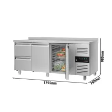 Холодильний стіл з бортом ЕСО- 1,8 x 0,7 m 2 висув.секції GGM Gastro KTS187AND#2T#2S