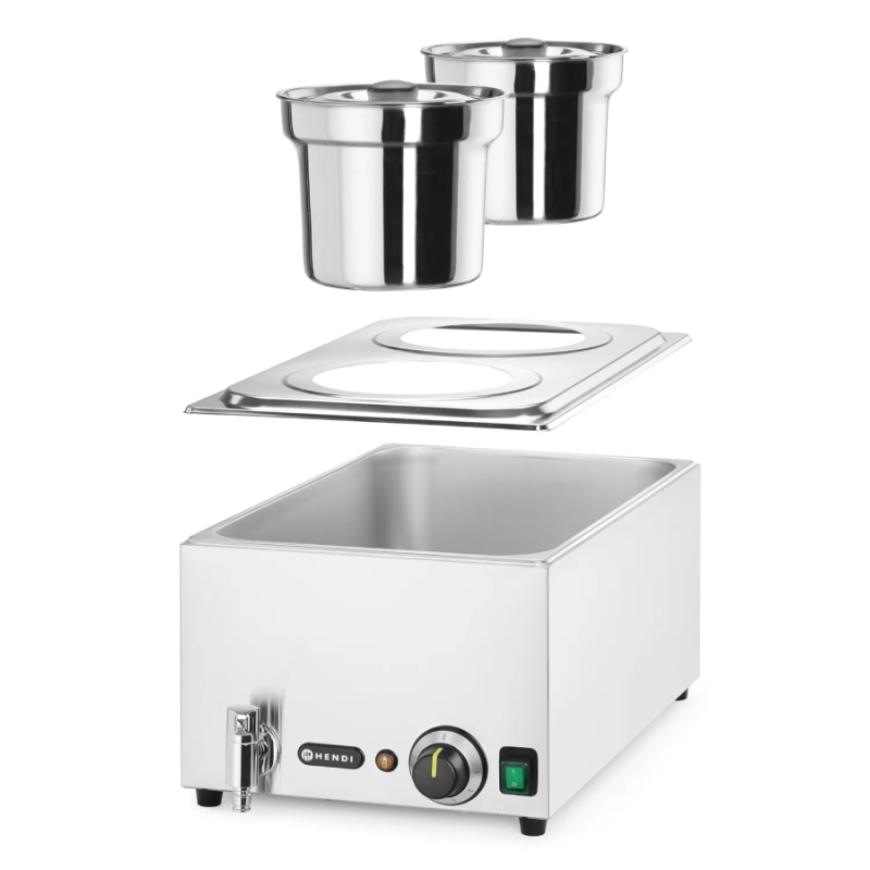 Марміт Bain-marie HENDI Ranger + 2x 4 л контейнери з кришкою, 8л, 220-240В/1000Вт, 604x332x(H)315мм 201473 Hendi