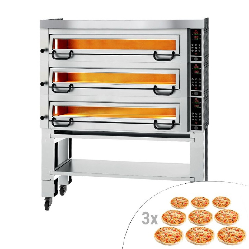 Піч для піци, 6+6+6 х 34 см, 3 камери GGM Gastro 3#POP634E#HP6#UG6
