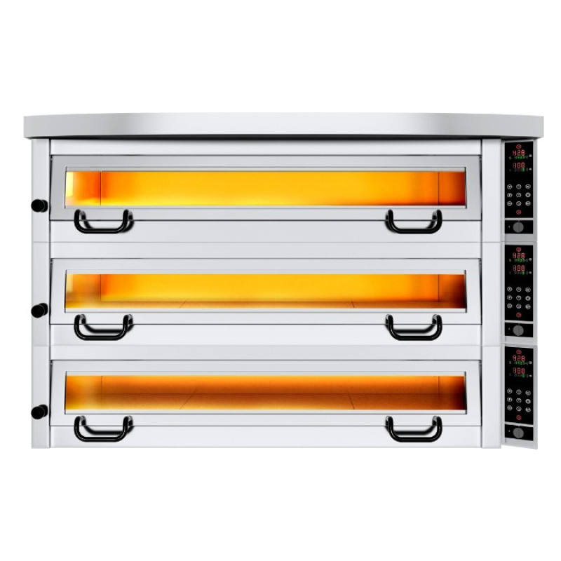 Піч для піци, 9+9+9 х 34 см, 3 камери GGM Gastro 3#POP934E#HP9#UG9