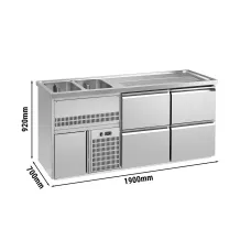 Пивний прилавок 1,95 x 0,7 м - з 4 висувними секціями 1/2 GGM Gastro BLA207#2#SBA1212