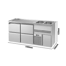 Пивний прилавок 1,95 x 0,7 м - з 4 висувними секціями 1/2 GGM Gastro BRA207#2#SBA1212