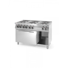 Плита електрична 6-ти конфоркова Kitchen Line з електричною конвекційною духовою шафою GN 1/1 226247 Hendi Stainless steel