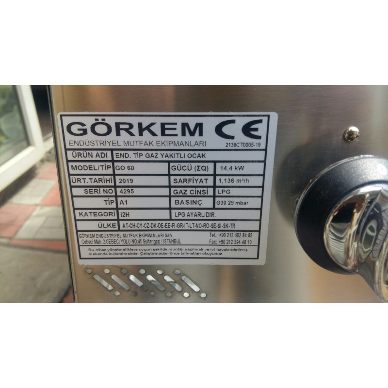 Плита газова настільна 6-х конфоркова Görkem GO 60 CE