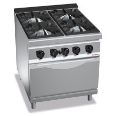 Плита газова з 4 конфорками (34,5 кВт) + Газова піч (7,8 кВт) GGM Gastro GHB899H+GB8