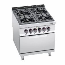 Плита газова з 4 конфорками GGM Gastro GHB899H+EB8S
