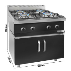 Плита газова з 4 конфорками GGM Gastro GHK873M#GK866T