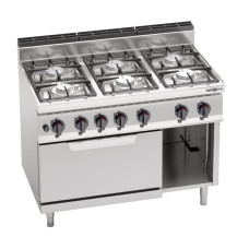 Плита газова з 6 конфорками GGM Gastro GHB179M+EB8S