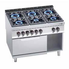 Плита газова з 6 конфорками GGM Gastro GHB199H+EB8S