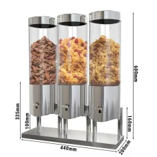 Потрійний диспенсер для мюслі Ø 12 cm GGM Gastro MUSPDRG3C