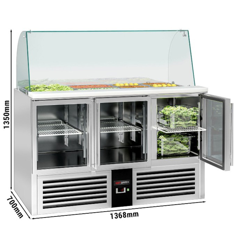 Саладетта зі скляною вітриною PREMIUM GGM Gastro SAG147DRG#GSG147#GT