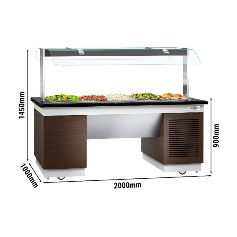 Салат-бар охолоджуваний 2,0 x 1,0 м - 5 х GN 1/1 GGM Gastro KPIN219
