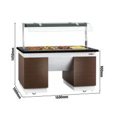 Салат-бар тепловий 1,6 x 1,0 м - 4 х GN 1/1 GGM Gastro BMIN119