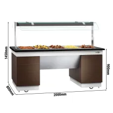 Салат-бар тепловий 2,0 x 0,8 м - 5 х GN 1/1 GGM Gastro BMIN289